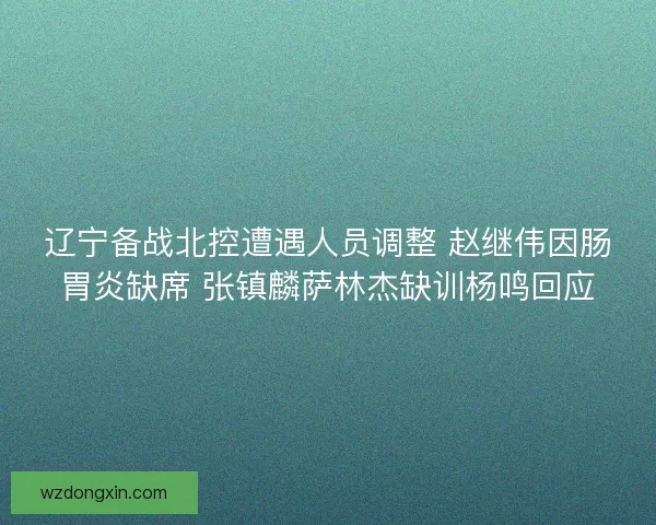 辽宁备战北控遭遇人员调整 赵继伟因肠胃炎缺席 张镇麟萨林杰缺训杨鸣回应